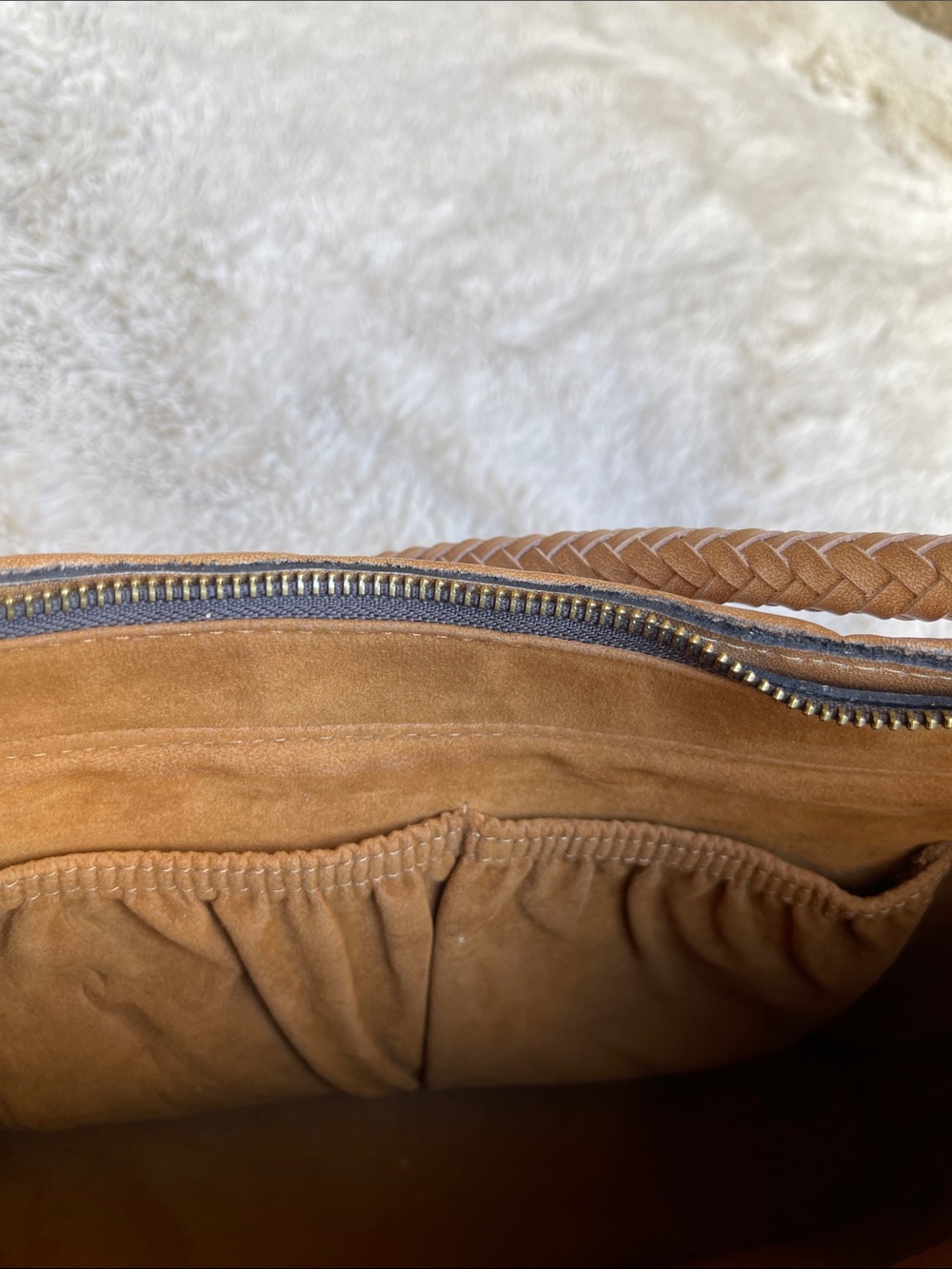 Patricia Nash Castelli Woven Leather Shoulder Bag in Tan with Tassel - Picture 8 of 13